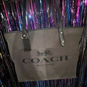 Vintage Coach Canvas Tote